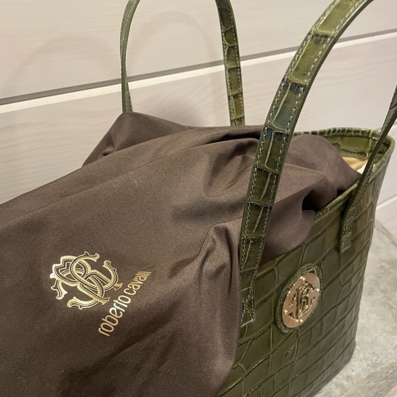 Roberto Cavalli moss green tote - purse NWT - Picture 12 of 15